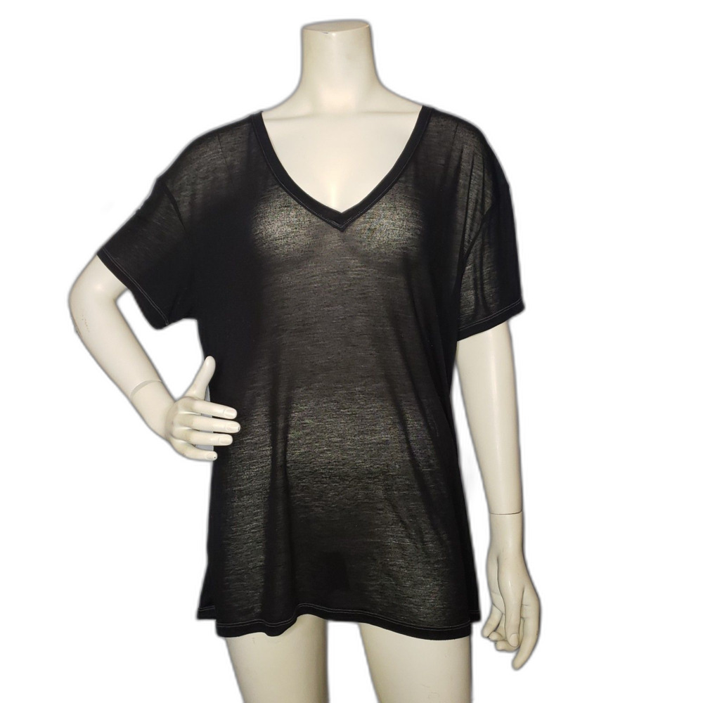 Vintage Y2K GAP Sheer Black Short Sleeve T Shirt Womens Size XL